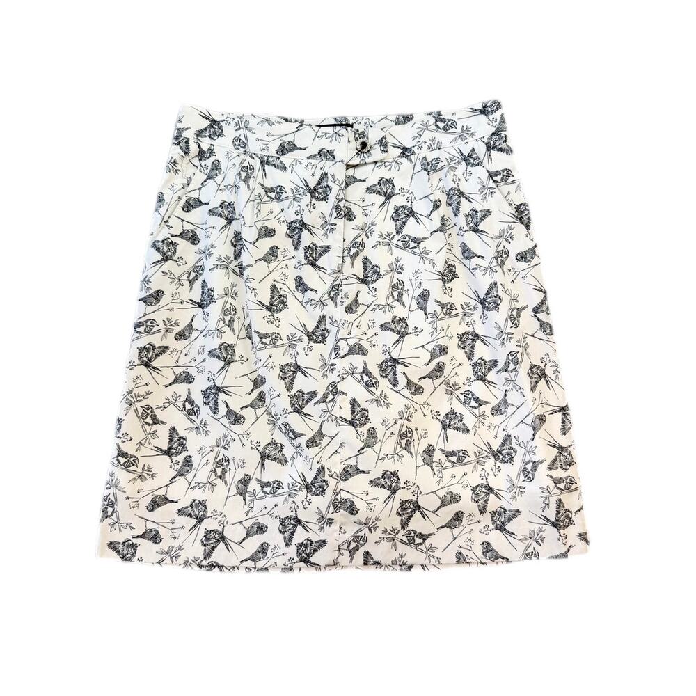 Golfino NEW LONG White Black Bird Print Pearls Golf Lined Athletic Sporty Skort